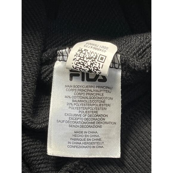 FILA Black Crewneck Sweatshirt XL Logo Pullover Cotton Blend Athleisure - Picture 8 of 8